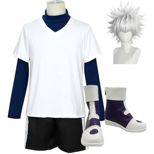 HUNTER × HUNTER キルア コスプレ 衣装 ウィッグ、シューズ 付き Amazon.co.jp: [NAMIKOE] キルア コスプレ 衣装 ウィッグ 付き可 フル